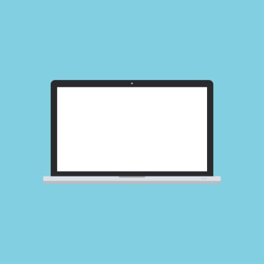 Dizüstü düz simgesi. Modern araç vektör çizim.