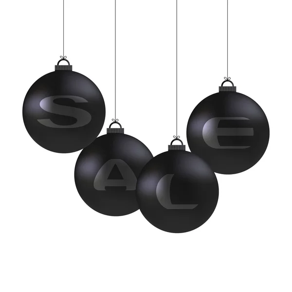 Christmas sale balls. Black friday concept. Vector illustration. — Stock Vector