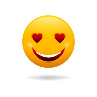 Beyaz arka plan üzerinde izole aşk ifade vektör şirin duygu.