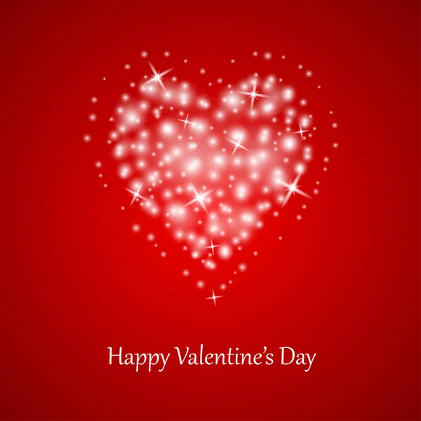 Tekst wektorowy napis Happy Valentines Day z rozjarzony serce. — Wektor stockowy