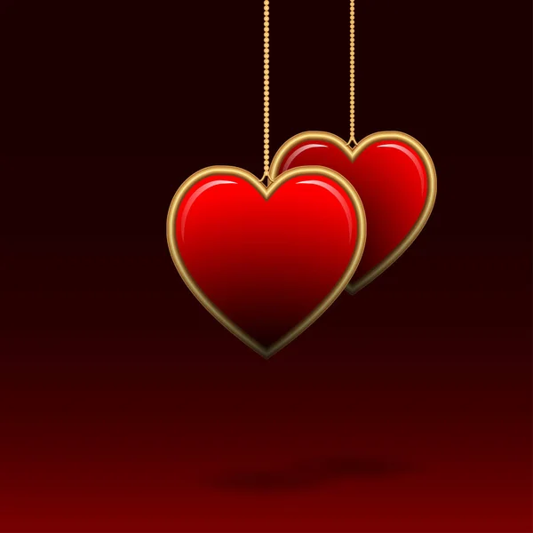 Vektorový pozadí pro valentinky den s dvěma srdcím. — Stockový vektor