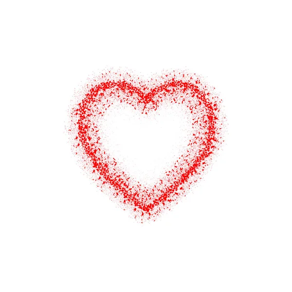Αφηρημένη διανυσματικά κόκκινη καρδιά. Απομονωμένα σε λευκό. — Διανυσματικό Αρχείο