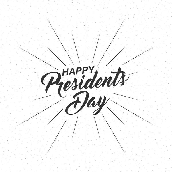 Vetor Feliz Dia dos Presidentes inscrição com raios de explosão isolados sobre fundo branco . — Vetor de Stock