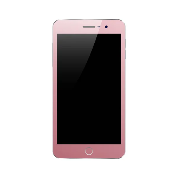 Vector Rose gold smartphone mockup. Isolated on white smart phone. — Stock Vector