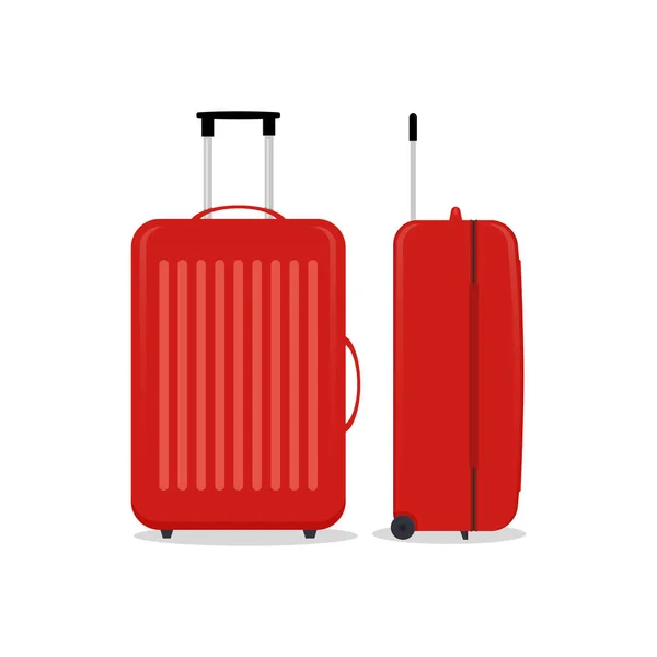 Vector rojo bolsas de viaje o maletas. Aislado sobre blanco . — Vector de stock