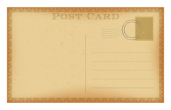 Vektor alte Postkarte mit Vintage-Rahmen. Grunge-Papier Retro-Postkarte. — Stockvektor
