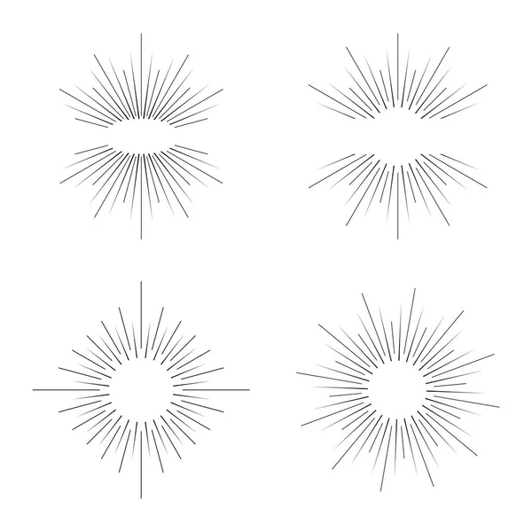 Sunbusrt kümesi. Geometrik şekiller ve ışık kümesi ray. Hippi tarzı çerçeveler.