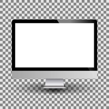 Kişisel bilgisayar monitörü mockup. Vektör çizim.