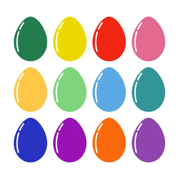 Векторные цветные пасхальные яйца для оформления пасхальных праздников. Изолированный на белом фоне . — стоковый вектор