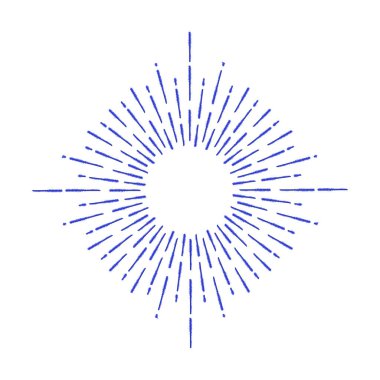 Vektör sunburst tasarım öğesi. Doğrusal çizerek mürekkep ışınlarının.