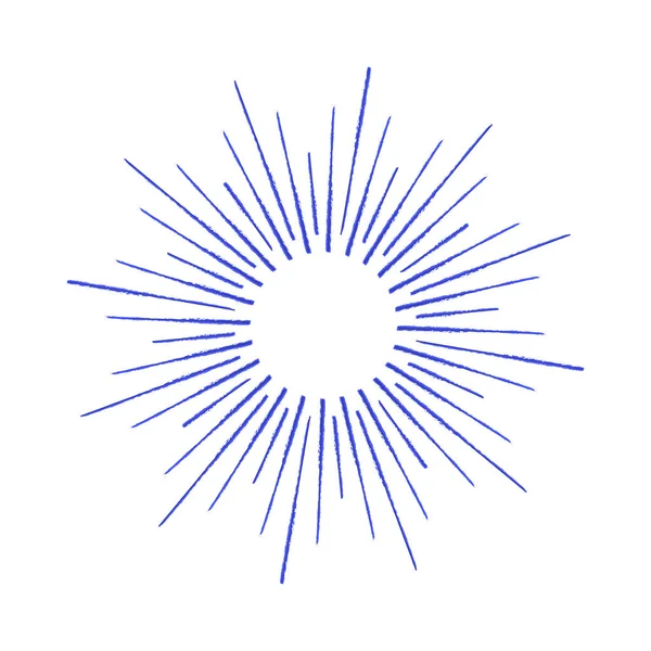 Dibujo lineal vectorial de los rayos del sol o el sol estallado por la tinta . — Archivo Imágenes Vectoriales