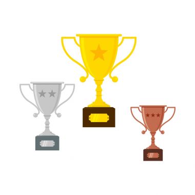 Altın, gümüş ve bronz ödül yıldız ile vektör. Beyaz arka plan üzerinde izole.