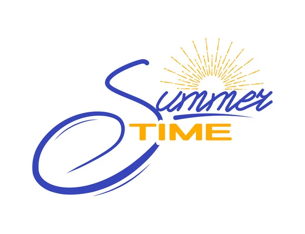 Vector summer time lettering text for advertising, travel posters, seasons sales. Isolated on white. — Stock Vector