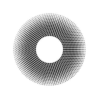 Vektör yarı ton nokta deseni. Tasarım öğesi noktalı resim etkisi ile. Beyaz arka plan üzerinde izole.