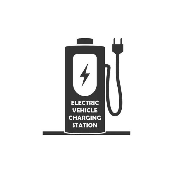 Vector pictogram voor elektrisch voertuig laadstation. Elektrische auto opladen pictogram. — Stockvector