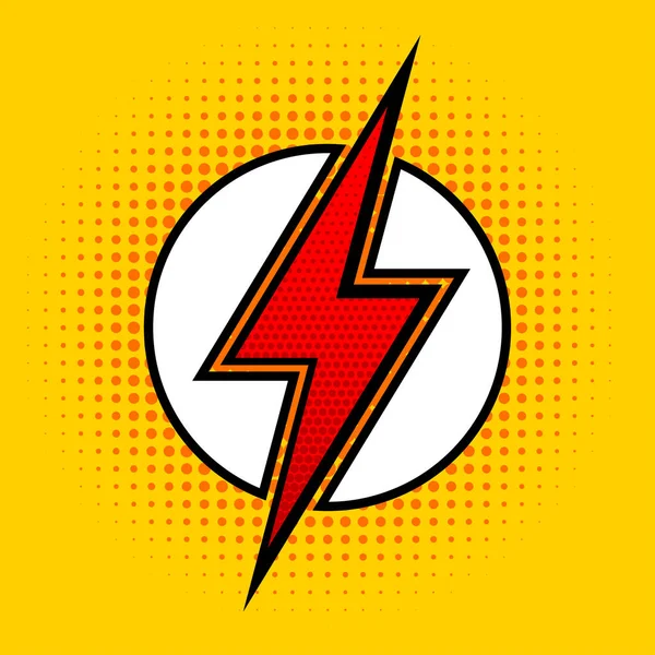 Yıldırım pop sanat tarzı vektör. Süper kahraman iz.