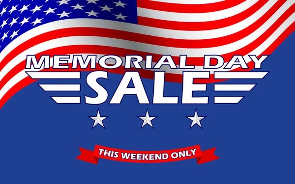 Vector Memorial Day Venta banner plantilla de diseño. Memorial Day Venta fondo . — Vector de stock