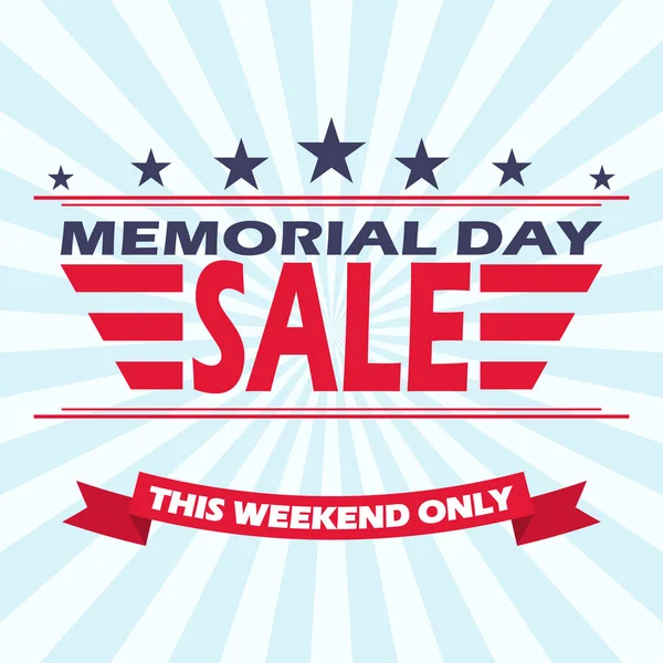 Vector Memorial Day Sale banner design. Fundo para a venda Memorial Day . — Vetor de Stock