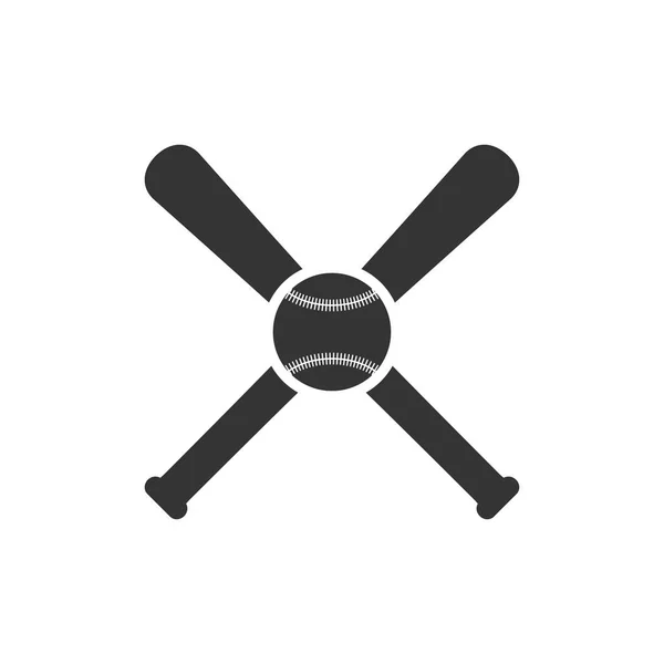 Vektor-Baseball-Symbol mit Baseballball und zwei Schlägern. isoliert auf weiß. — Stockvektor