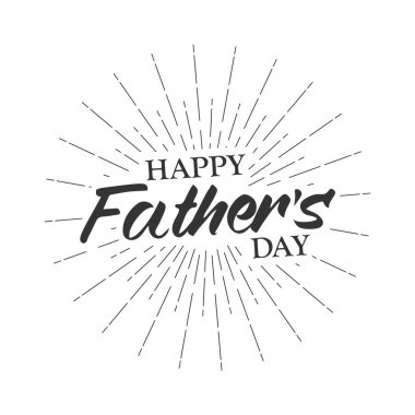 Vektör tek renkli metin mutlu Babalar Günü tebrik kartları, el ilanı, afiş için. Babalar günü için şablon.