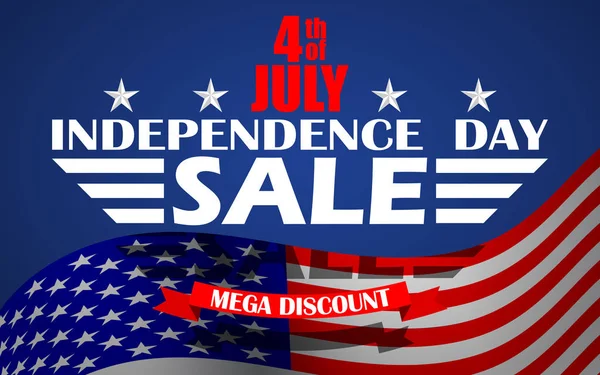 Vector 4 juillet USA Fond de vente de jour de l'indépendance. Modèle de conception pour la vente du 4 juillet . — Image vectorielle