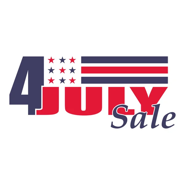 Вектор четверте липня незалежності США день продажу. Шаблон оформлення четверте липня продажу. Ізольовані на білому. — стоковий вектор