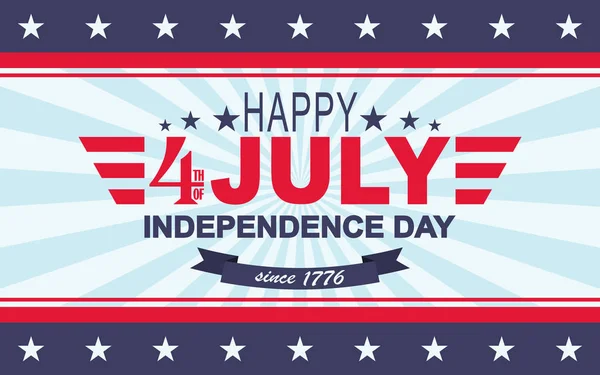 Vector Happy 4th of July background. USA Independence Day. Template for Fourth of July. — Stock Vector