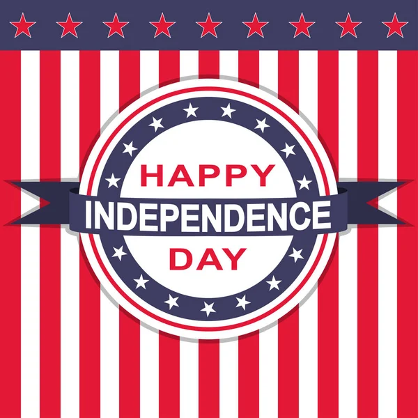 Vektor Happy Independence Day Hintergrund mit Sternen und Streifen. — Stockvektor
