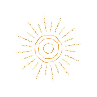 Web tasarım veya hava muhbirleri vektör güneş simgesi. Beyaz arka plan üzerinde izole.