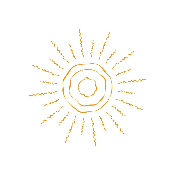 Web デザインや天候の密告者のベクトル太陽アイコン。白い背景に分離. — ストックベクタ