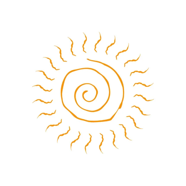 Ícone de sol espiral vetorial. Isolado sobre fundo branco . — Vetor de Stock