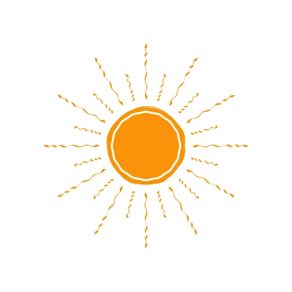 Vector sun icon. Isolated on white. — Stock Vector