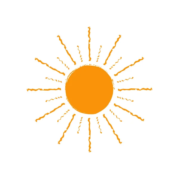 Ícone ou símbolo do sol vetorial. Isolado sobre fundo branco . — Vetor de Stock