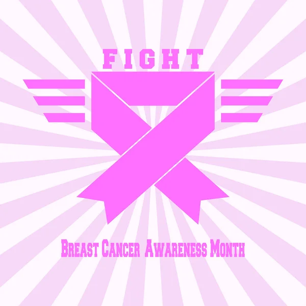 Vektor rosa Band Hintergrund. Vorlage für den Monat zur Sensibilisierung für Brustkrebs. — Stockvektor