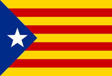 Vektör Catalonia veya Catalunya ulusal bayrak.