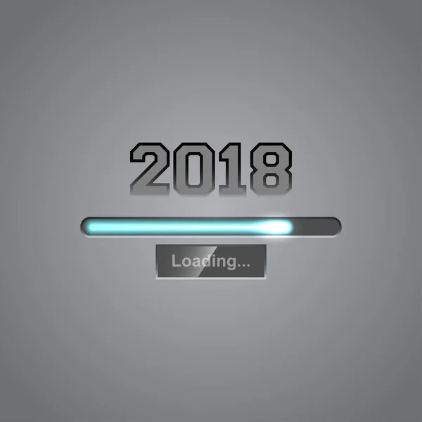 İlerleme çubuğu gösteren yükleme 2018 yeni yılın ile vektör arka plan.
