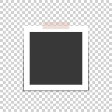 Vektör fotoğraf çerçevelemek yapışkan bant ve gölge ile. Saydam arka plan üzerinde izole.