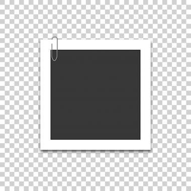 Vektör fotoğraf çerçevelemek ataş ve gölge ile. Beyaz arka plan üzerinde izole.