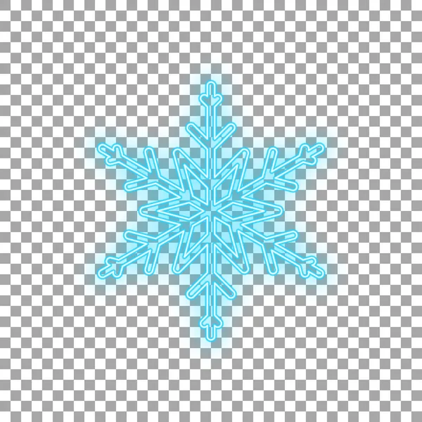Vektor Neon Schneeflocke isoliert auf transparentem Hintergrund. — Stockvektor