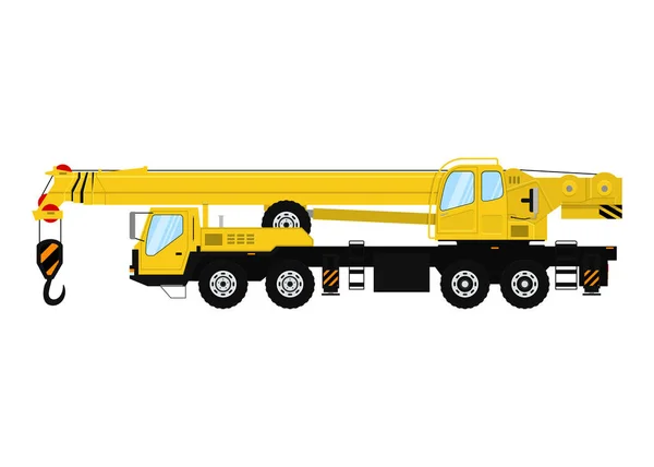 Vector Heavy Truck Crane. Isolado sobre fundo branco . — Vetor de Stock
