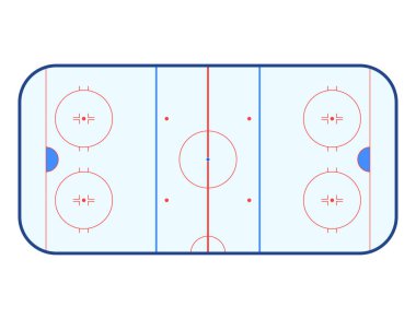 Buz hokeyi pateni pisti vektör Illustration. Üstten Görünüm. Beyaz arka plan üzerinde izole.