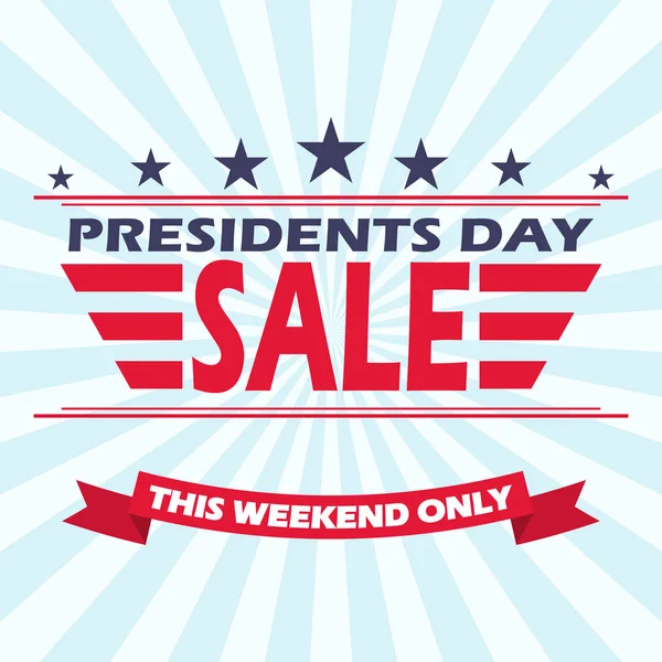 Vector USA Presidents day sale fond avec étoiles, rayures et ruban . — Image vectorielle