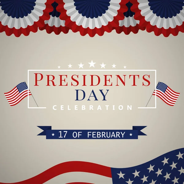 Antecedentes do Dia dos Presidentes. Modelo para banner festivo e cartaz. Vetor . — Vetor de Stock