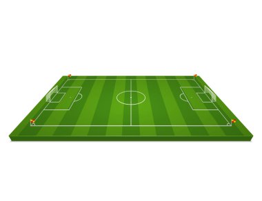 Futbol sahası tasarımı. Beyaz arka planda izole edilmiş. Vektör.