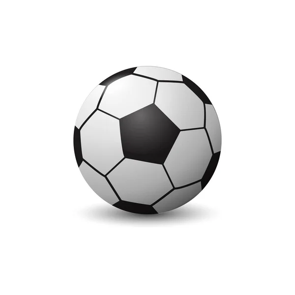 Ballon de foot. Isolé sur fond blanc. Vecteur . — Image vectorielle