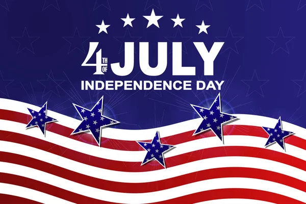 Antecedentes para o Dia da Independência dos EUA. Modelo para o projeto 4 de julho com estrelas e listras. Vetor . —  Vetores de Stock