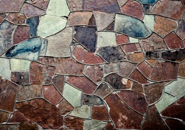 Eski taş duvar duvar doku arka plan ile düzensiz