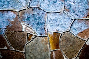 Eski taş duvar duvar doku arka plan ile düzensiz