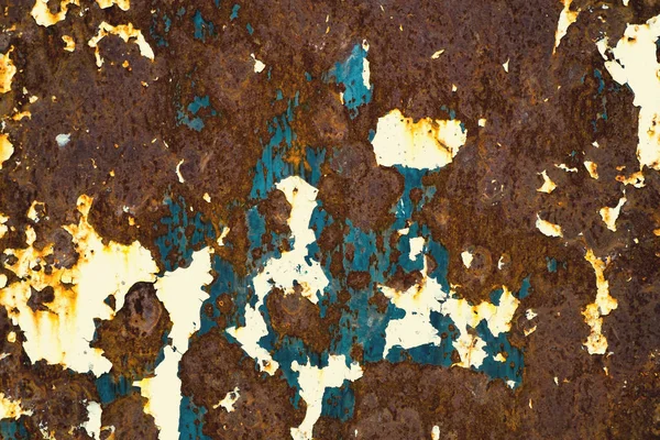 Rusty Colored Metal with cracked paint, grunge background — Stock Photo, Image