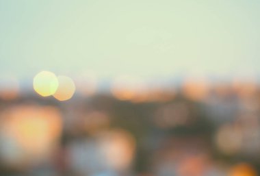 Soyut bulanık bokeh arka plan. Ufuk ve renkli ışık lekeleri, pastel renkler